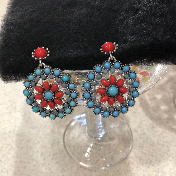 Jewelry - Blue and Red Earrings
